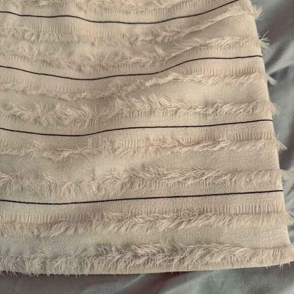 Anthropologie Maeve Ivory Textured Fringe Striped Sleeveless Top Size 0/XS - Picture 5 of 8